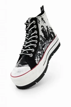 Desigual Tartan Platform Trainers