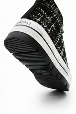 Desigual Tartan Platform Trainers