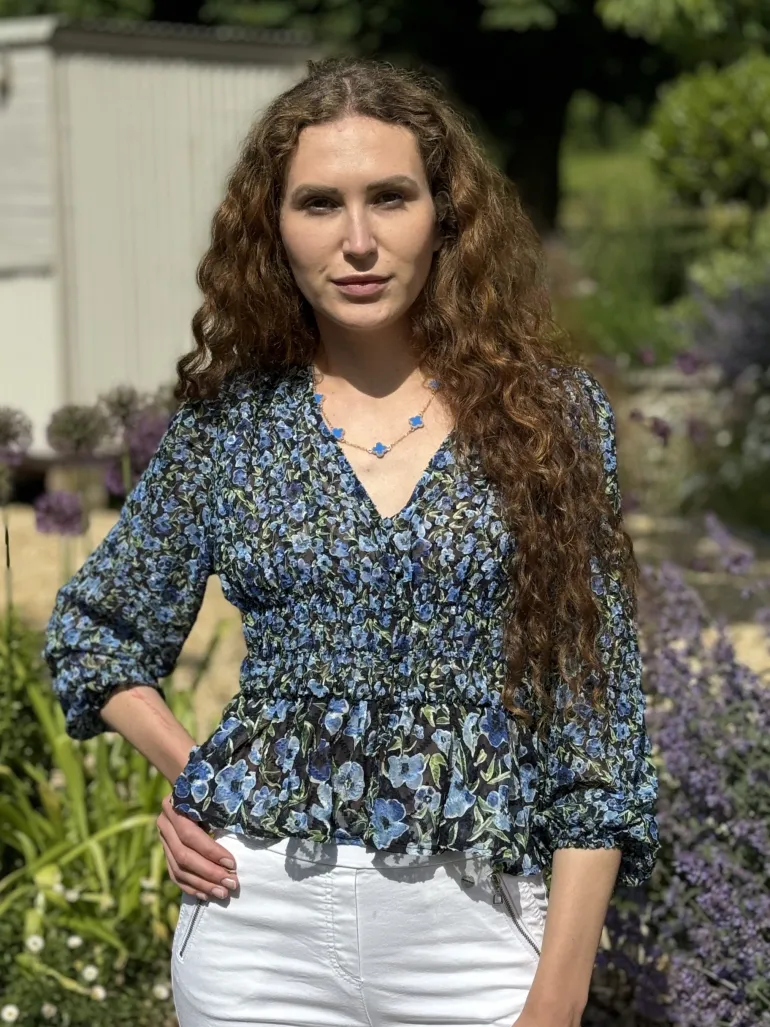 Desigual Zoe Floral Blouse Navy