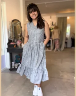 Dress Addict Moet Stripe Dress Grey