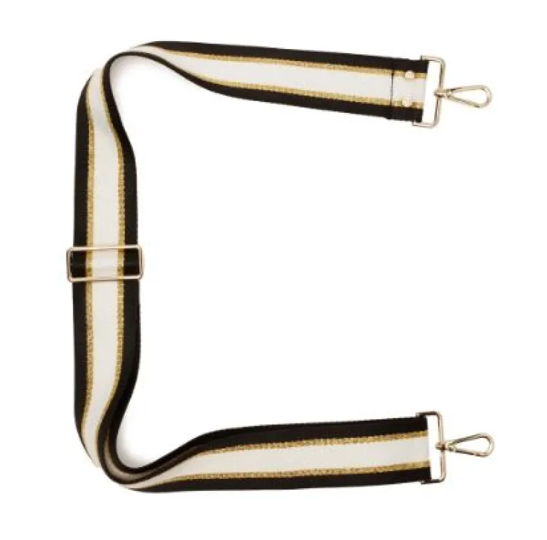 Elie Beaumont Crossbody Strap Black/Gold/White