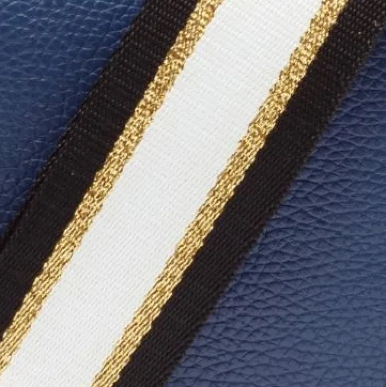 Elie Beaumont Crossbody Strap Black/Gold/White