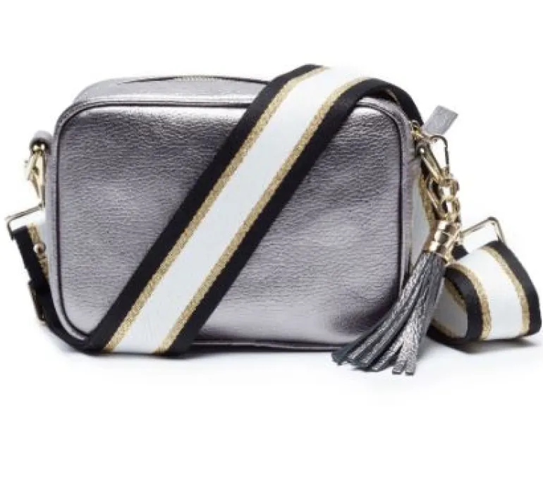 Elie Beaumont Crossbody Strap Black/Gold/White