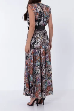 Elif Köse Exotic Print Dress Brown