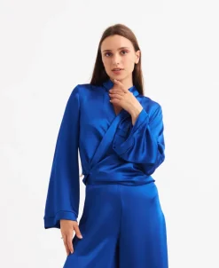 Elif Köse Loose Blouse Electric Blue