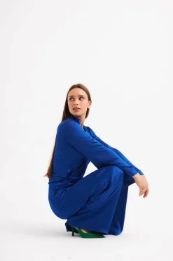 Elif Köse Loose Blouse Electric Blue