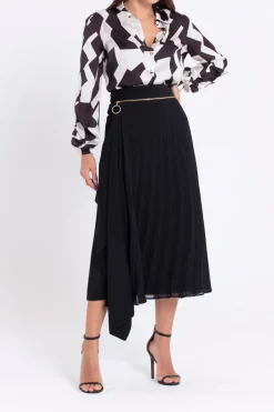 Elif Köse Pleated Zip Skirt Black