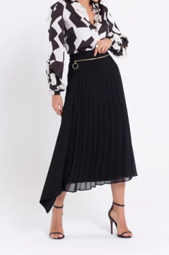 Elif Köse Pleated Zip Skirt Black