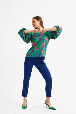 Elif Köse Printed Blouse Emerald