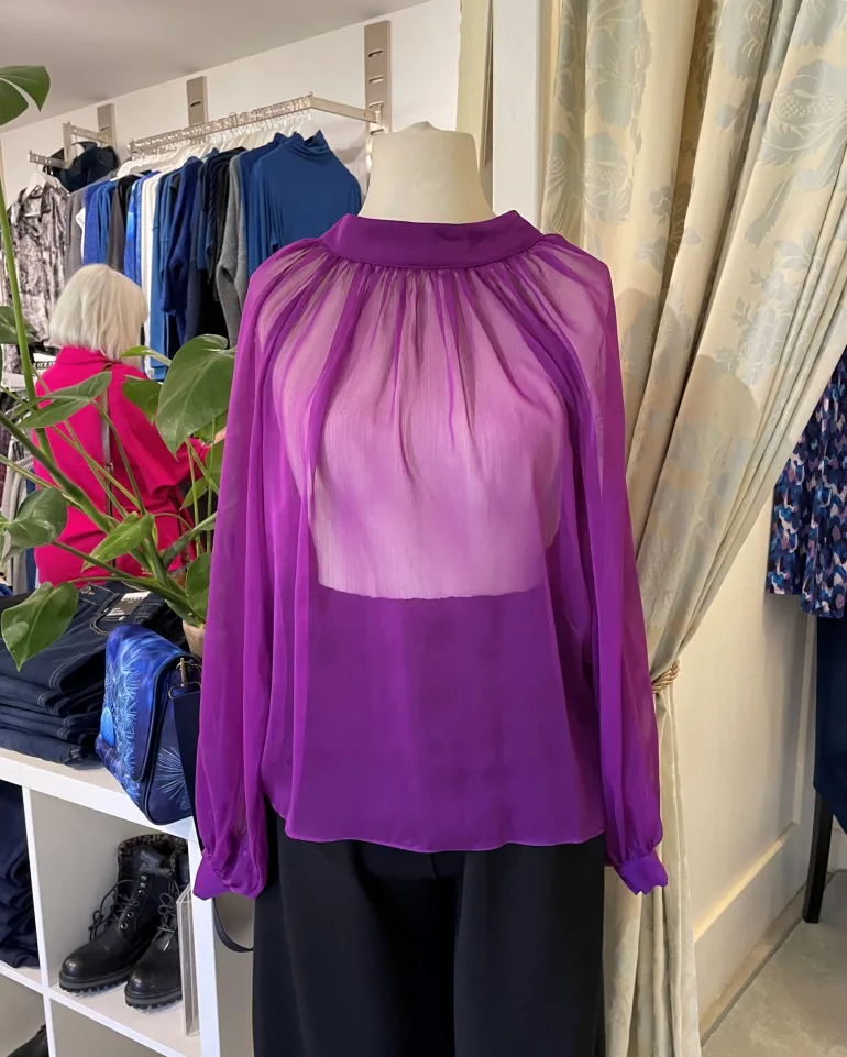Elif Köse Sheer Blouse Magenta