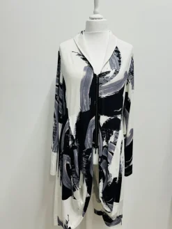 Elsewhere Brush Stroke Jersey Zip Jacket