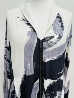 Elsewhere Brush Stroke Jersey Zip Jacket