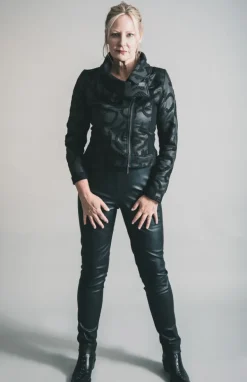 ELSEWHERE FAUX LEATHER TREGGING BLACK