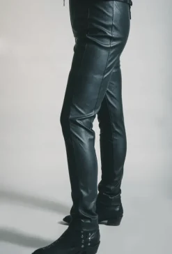 ELSEWHERE FAUX LEATHER TREGGING BLACK