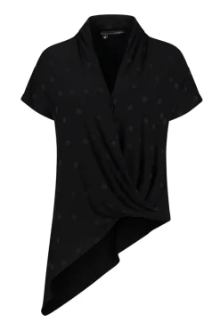 ELSEWHERE LISA ASYMMETRIC TOP BLACK