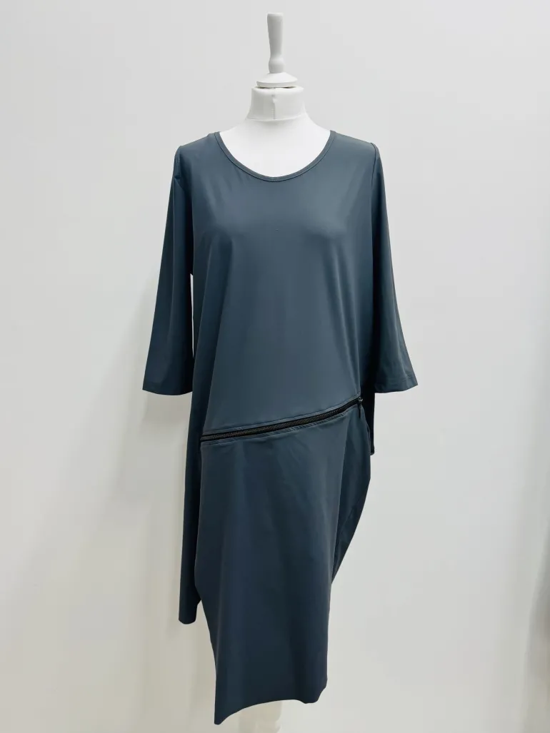 Elsewhere Tech Zip Dress Ombre Blue