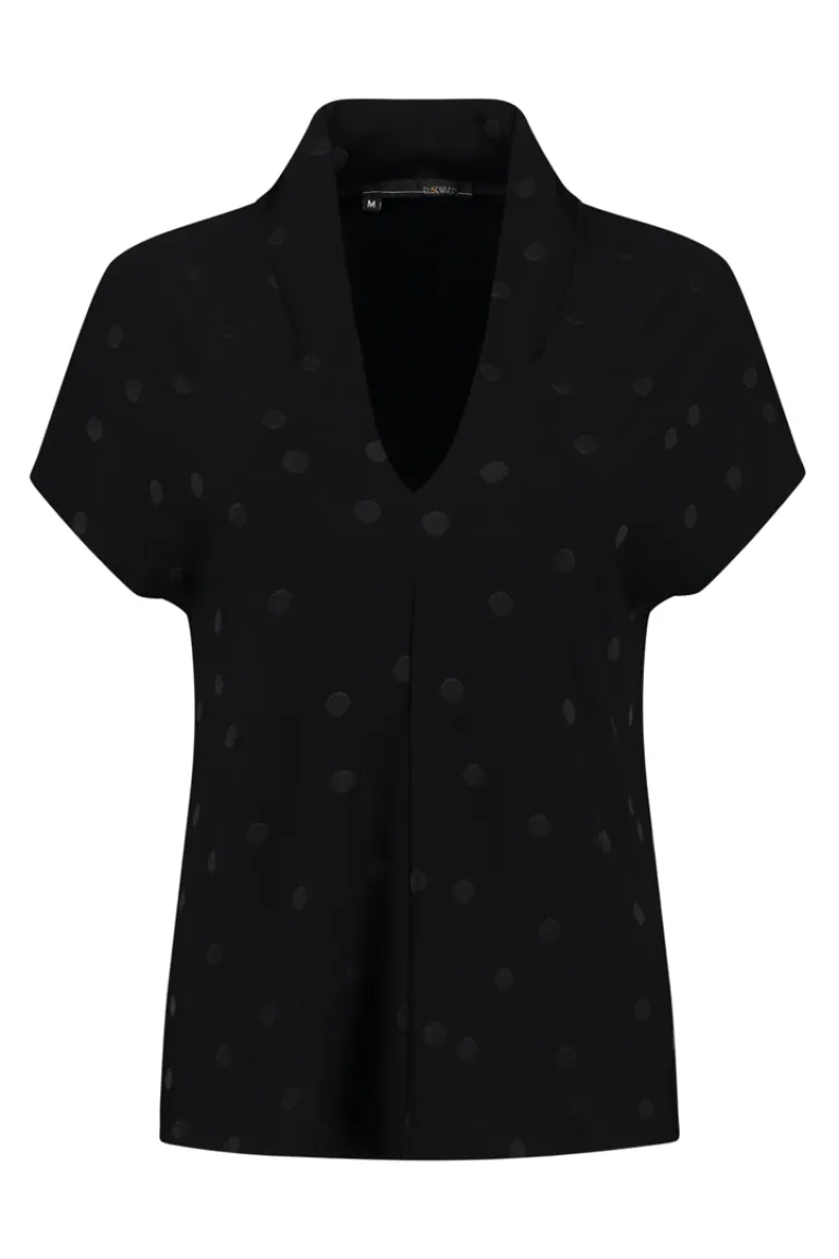 ELSEWHERE TESS SPOT TOP BLACK