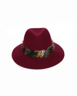 FEATHER BAND HAT MAGENTA