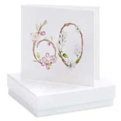 FLORAL 60 BIRTHDAY OCCASION CARD EARRINGS