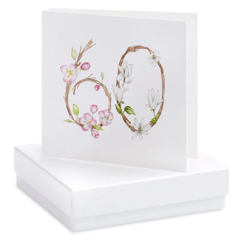 FLORAL 60 BIRTHDAY OCCASION CARD EARRINGS
