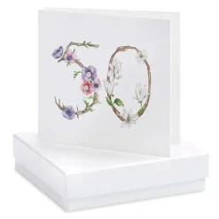 FLORAL 50 BIRTHDAY OCCASION CARD EARRINGS