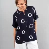Foil All A Flutter Top Spot Navy
