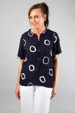 Foil All A Flutter Top Spot Navy