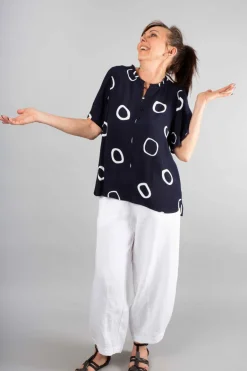 Foil All A Flutter Top Spot Navy