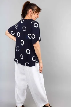 Foil All A Flutter Top Spot Navy
