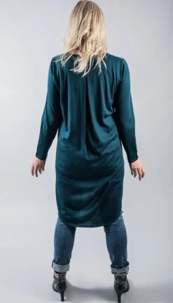 FOIL DISTANT RUMBLINGS TUNIC STORM GREEN