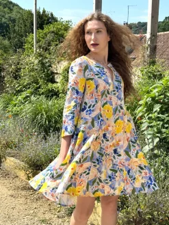 Foil My Flare Lady Linen Dress Impression