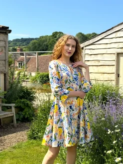Foil My Flare Lady Linen Dress Impression