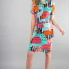 Foil Notch It Up Dress Patchwork