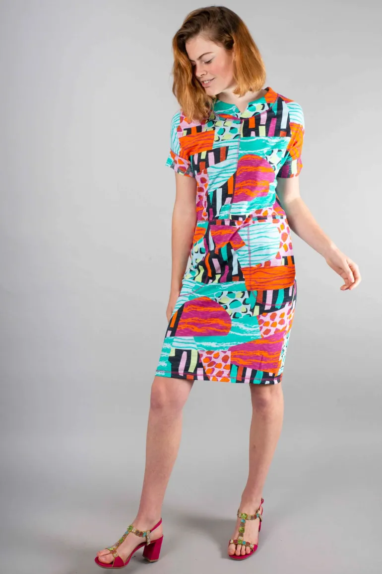 Foil Notch It Up Dress Patchwork