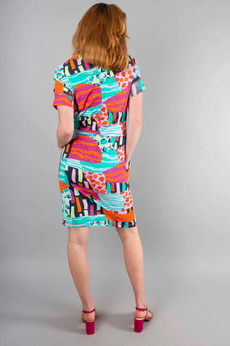 Foil Notch It Up Dress Patchwork