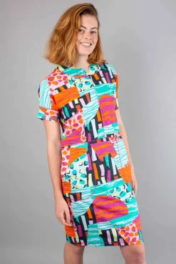 Foil Notch It Up Dress Patchwork