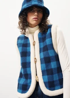 Frnch Simone Reversible Check Gilet