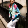 From My Mother's Garden Aqua Neon Satin Jacket