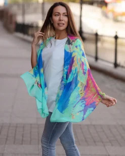 From My Mother's Garden Aqua Neon Bamboo Scarf