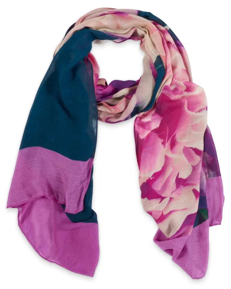 From My Mother's Garden Bamboo Scarf Pink Peonies