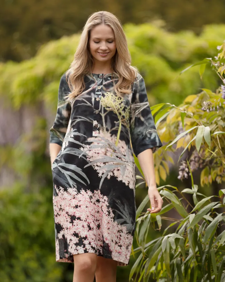 From My Mother's Garden Black Lace Linen Dress