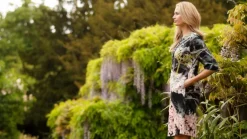 From My Mother's Garden Black Lace Linen Dress