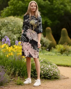 From My Mother's Garden Black Lace Linen Dress