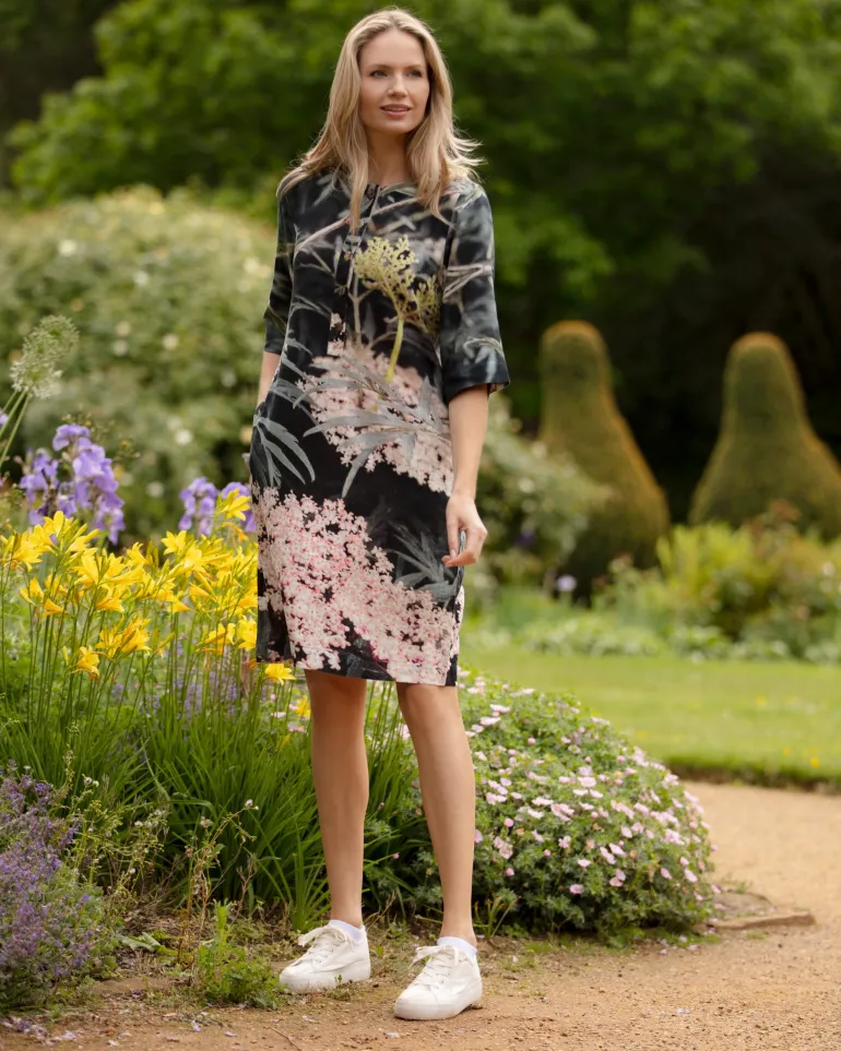 From My Mother's Garden Black Lace Linen Dress