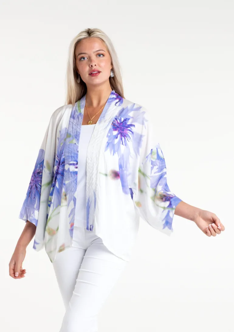 From My Mother's Garden Cornflower Short Kimono