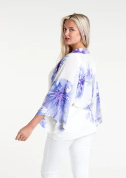 From My Mother's Garden Cornflower Short Kimono