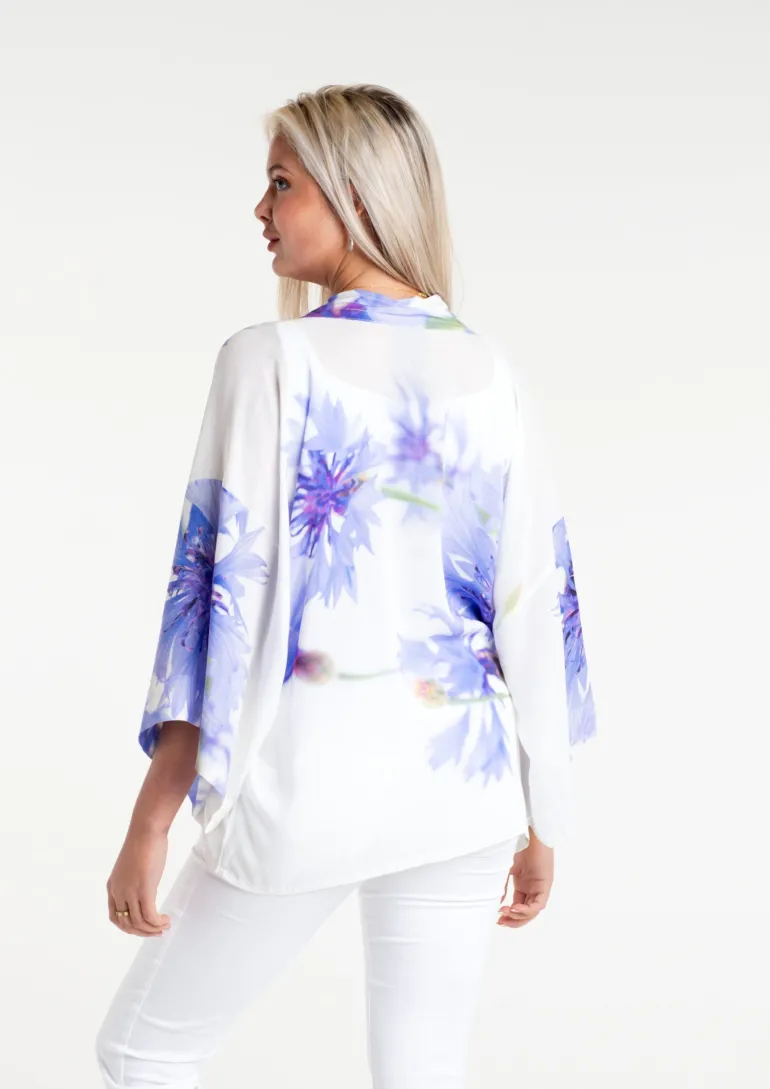 From My Mother's Garden Cornflower Short Kimono