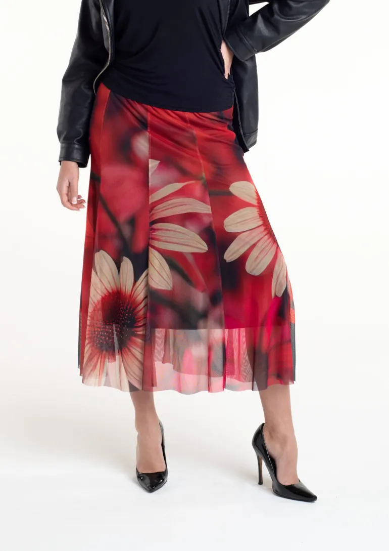 From My Mother's Garden Dahlia Fire Tulle Skirt