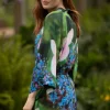 From My Mother's Garden Electric Blue Mini Robe