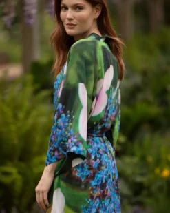 From My Mother's Garden Electric Blue Mini Robe